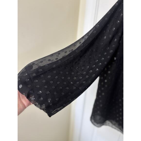 Lilly Pulitzer Sheer Silk Metallic Black Top Size Small Whimsigoth Dark Fairy - Picture 5 of 6